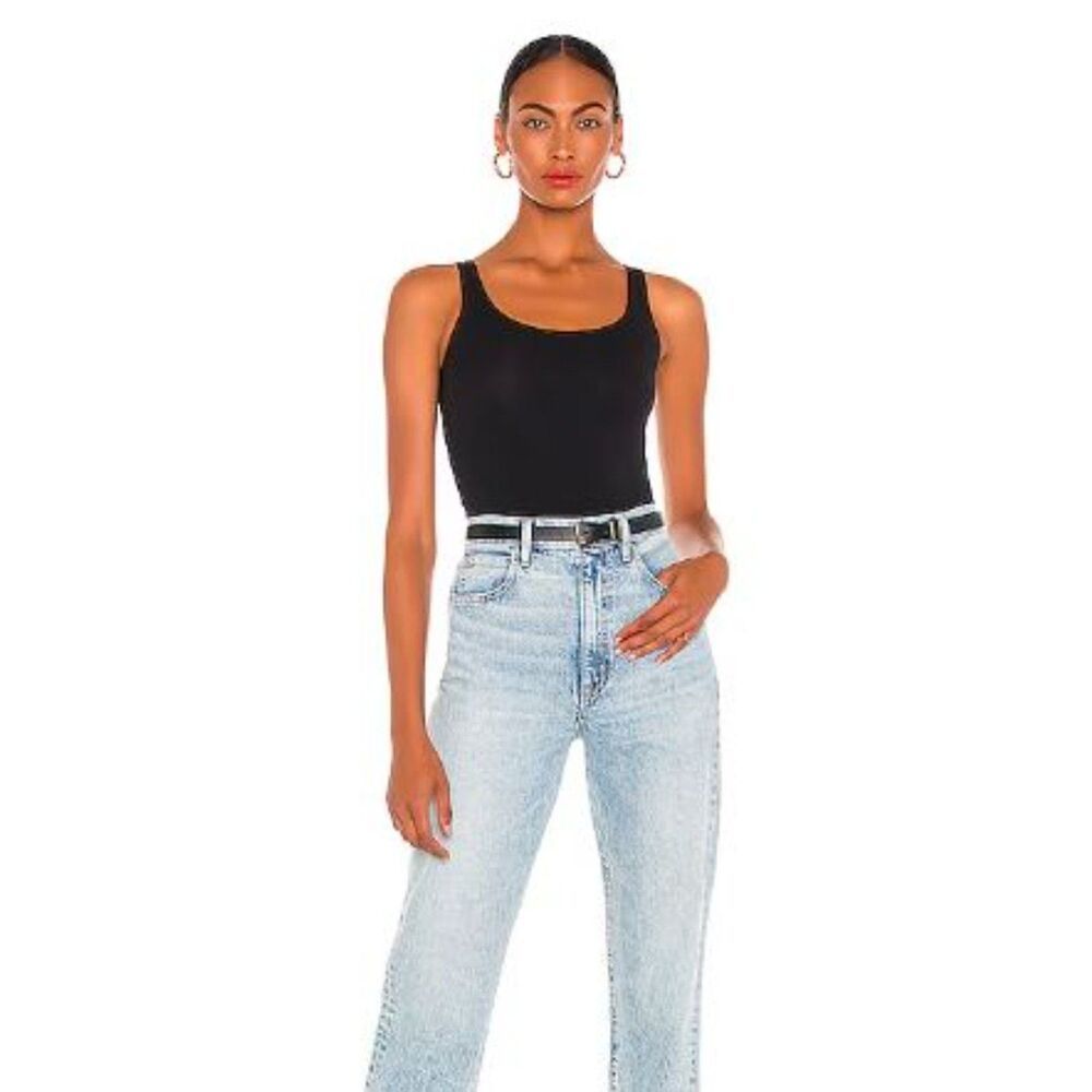 Theory Women's Len Tubular Tank Top Black NWT 110 One Size